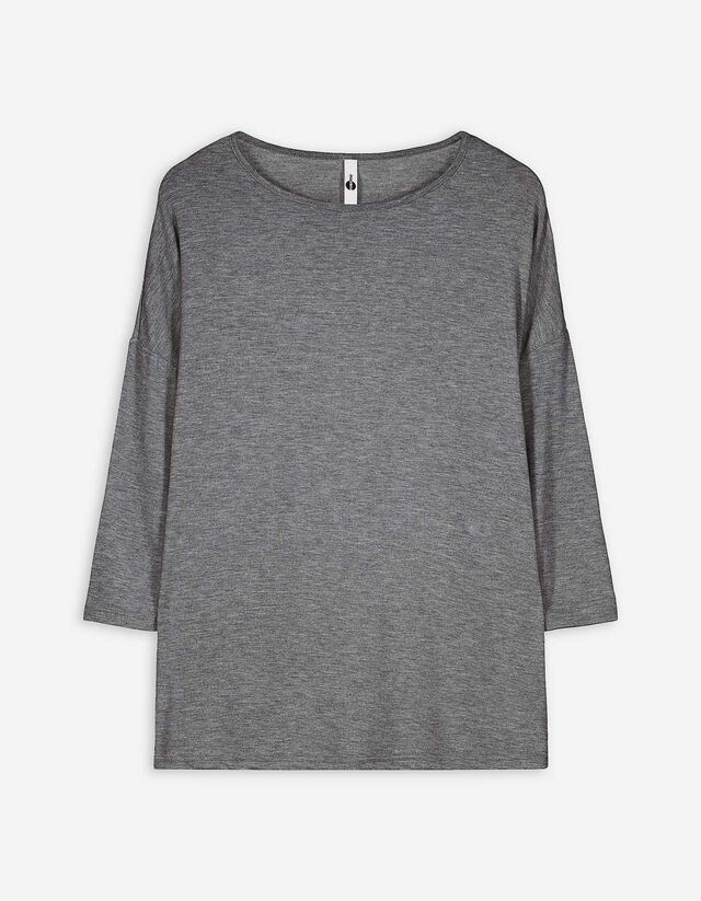 Langarmshirt - Dreiviertelärmel - dunkelgrau