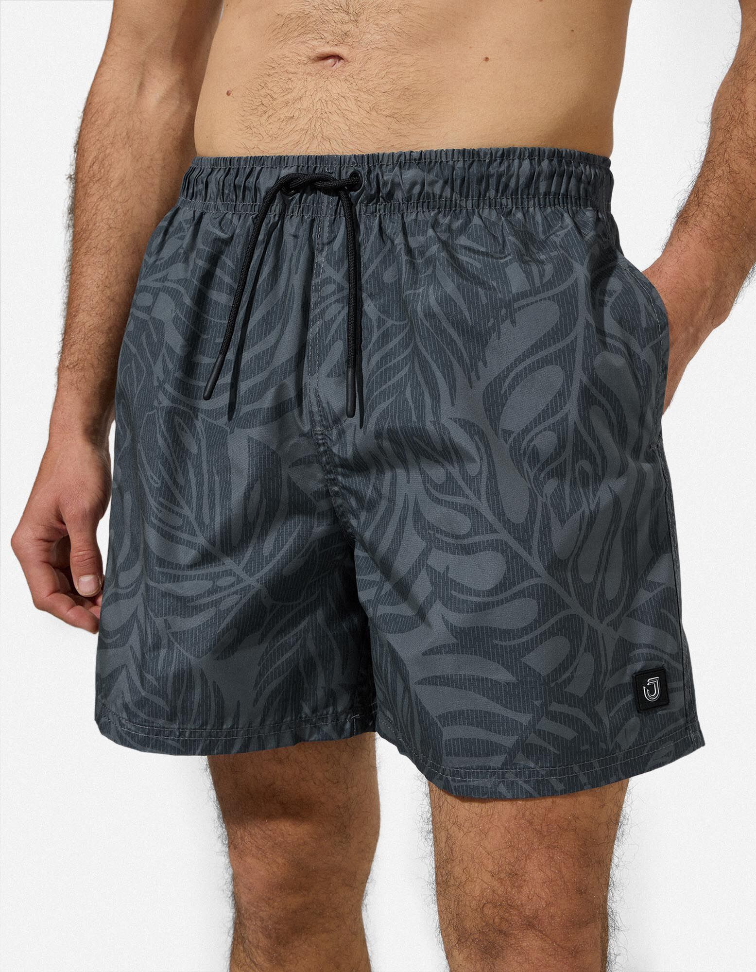 Badehose - Print - dunkelgr&uuml;n
