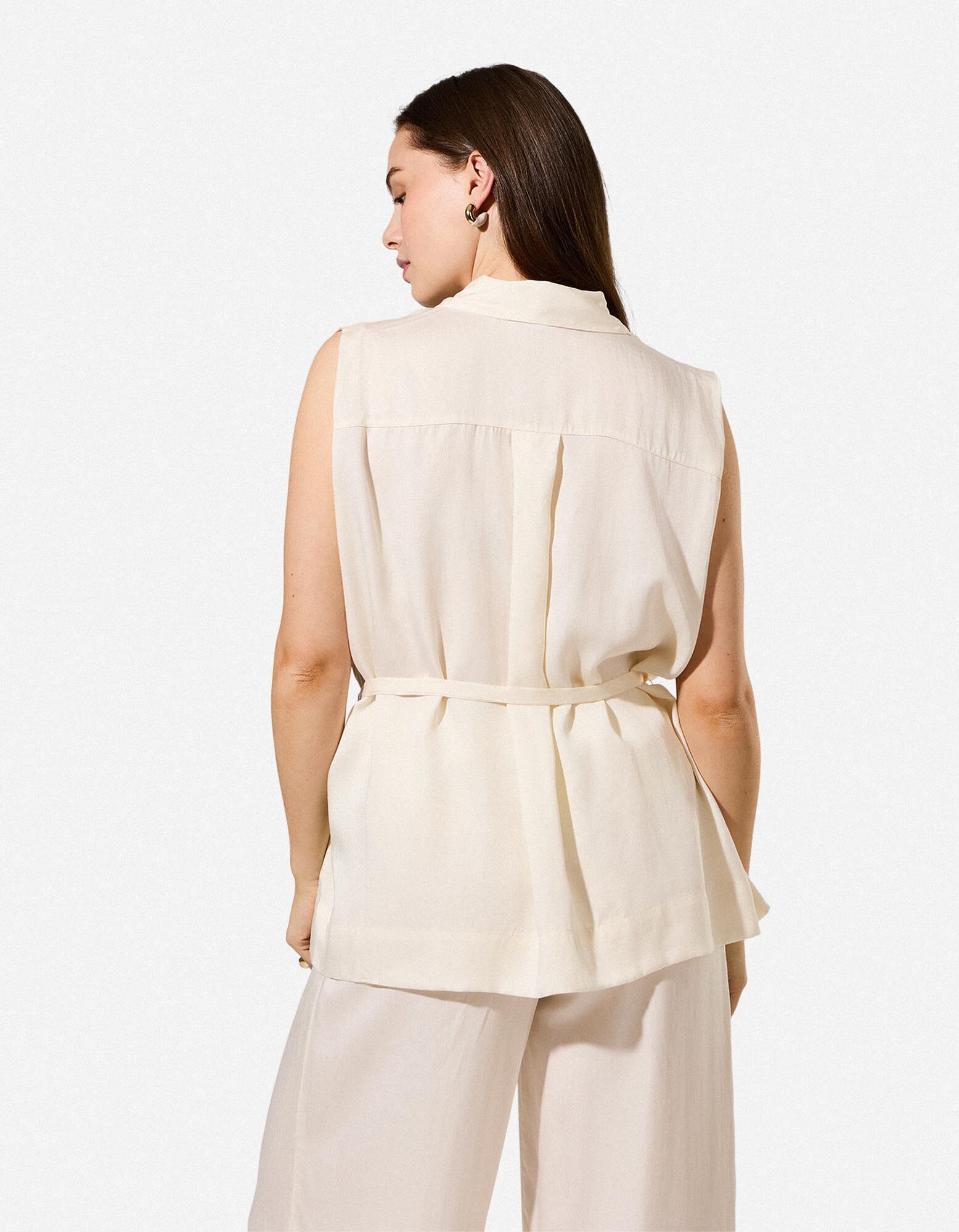 Bluse - einfarbig - Wei&szlig;