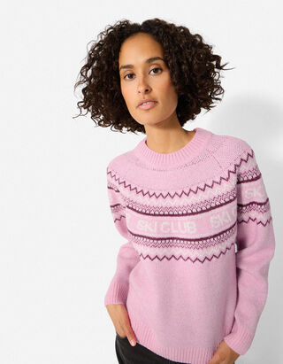 Pullover - gemustert - Pink