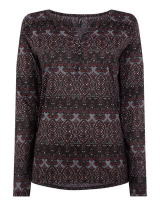 Damen Longsleeve mit Allover-Muster