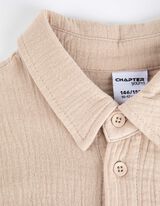 Camicia blusata - Mussola - beige