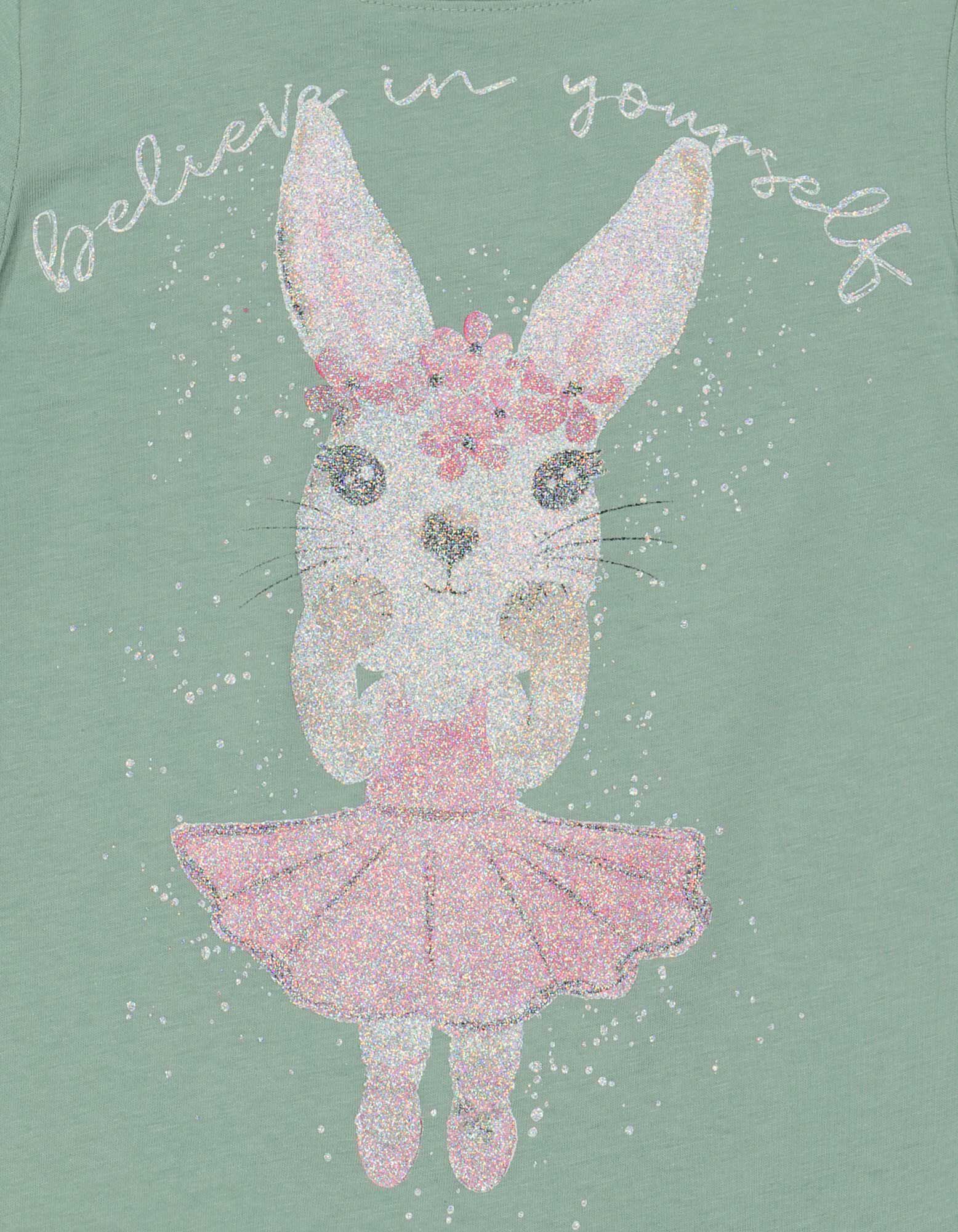 T-shirt - Glitterprint - groen