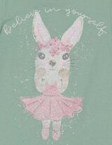 T-shirt - Glitterprint - groen