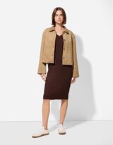 Jachetă-cămașă - Imitație de piele întoarsă - Maro deschis