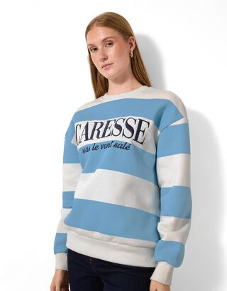 Sweatshirt - Messageprint - Hellblau