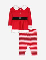Set composto da abito e leggings - Natale - rosso