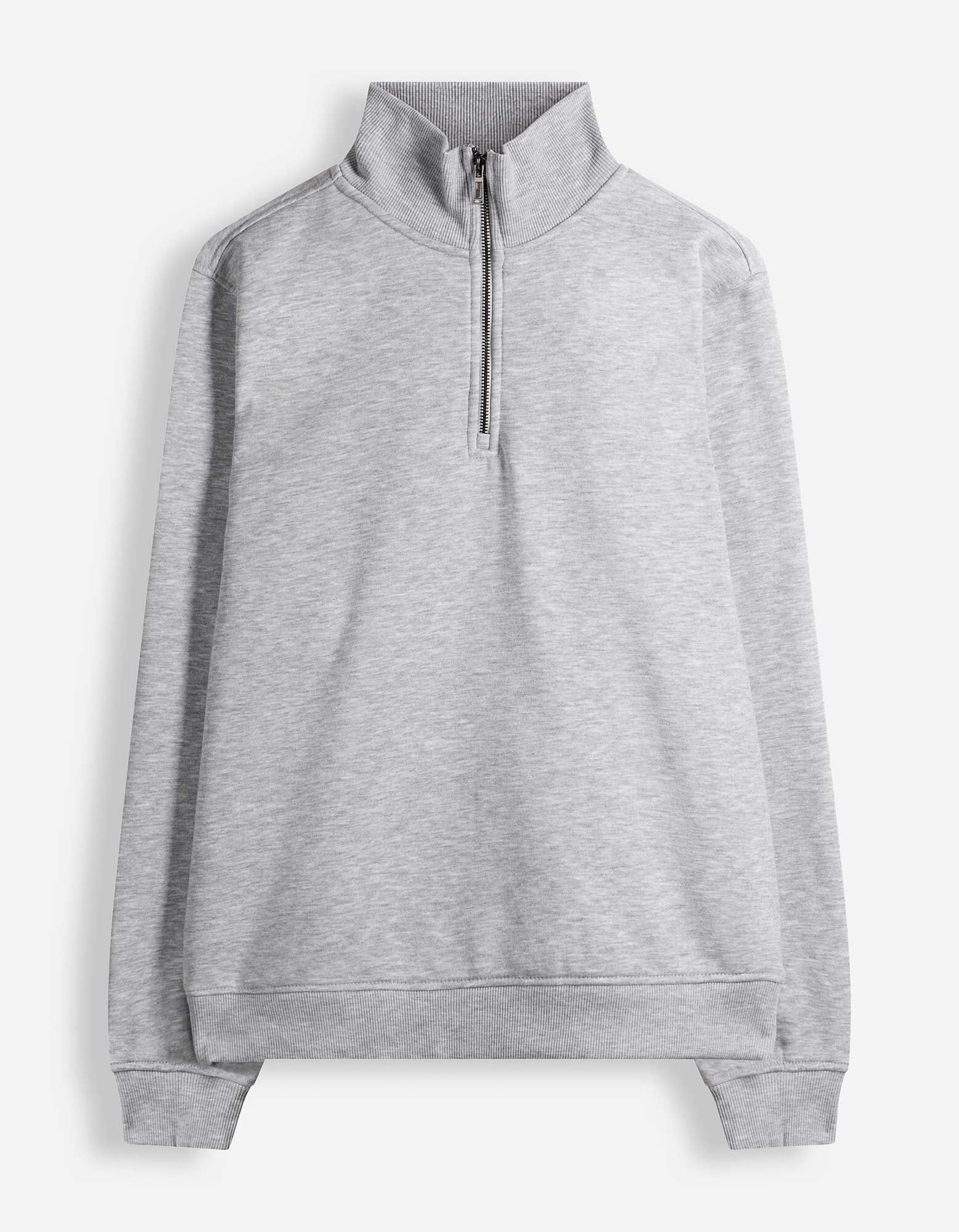 Sweatshirt - Troyer - Hellgrau