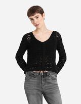 Maglione - Maglia traforata - nero