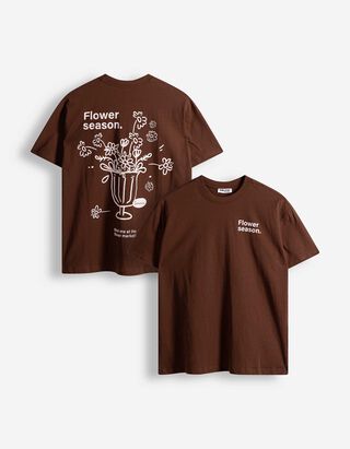 Majica kratkih rukava - Print - svijetlo smedja