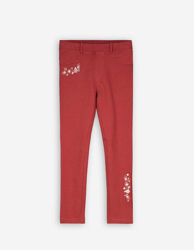 Legging - Hímzésekkel - piros