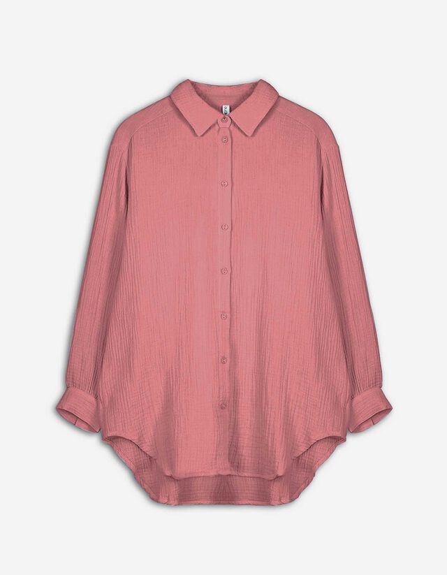 Overhemdblouse - Mousseline - roze