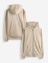 Veste molletonn&eacute;e - Dos imprim&eacute; - blanc