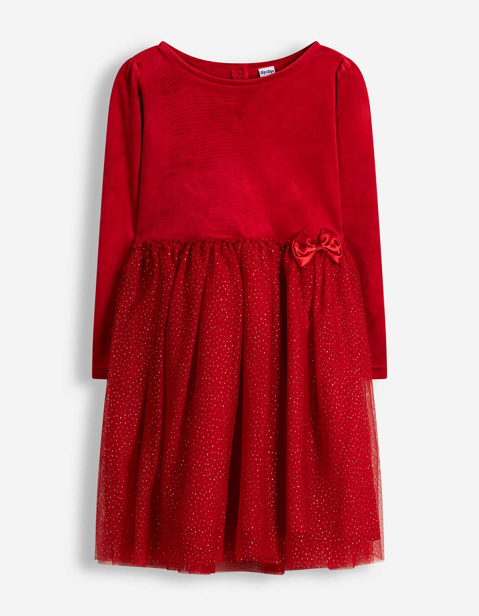 Kleid - Glitzerprint - Rot