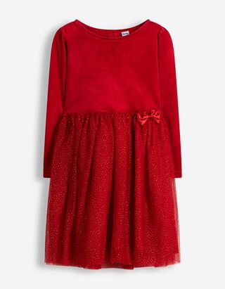 Kleid - Glitzerprint - Rot