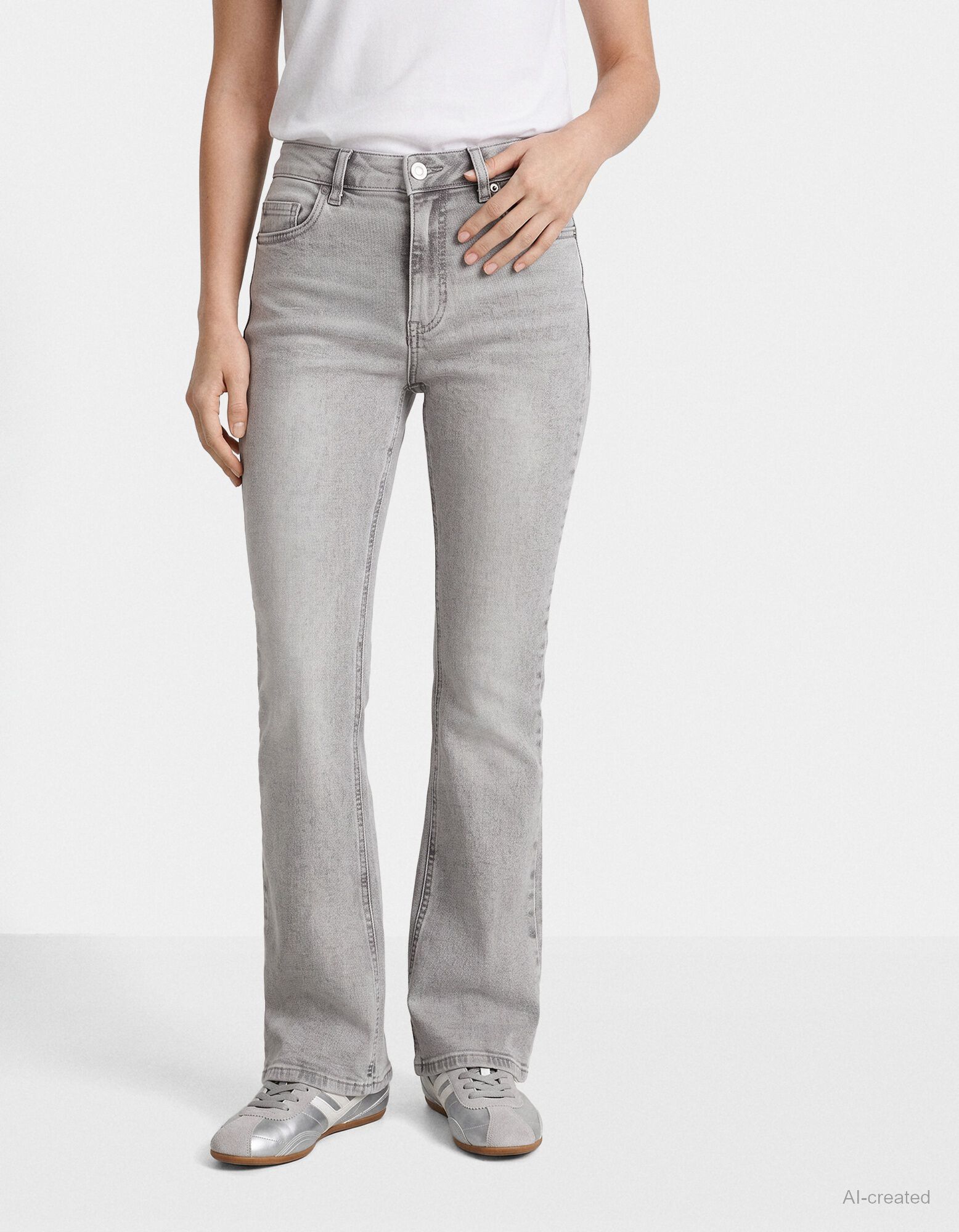 Dž&iacute;nsy - Bootcut Fit - seda