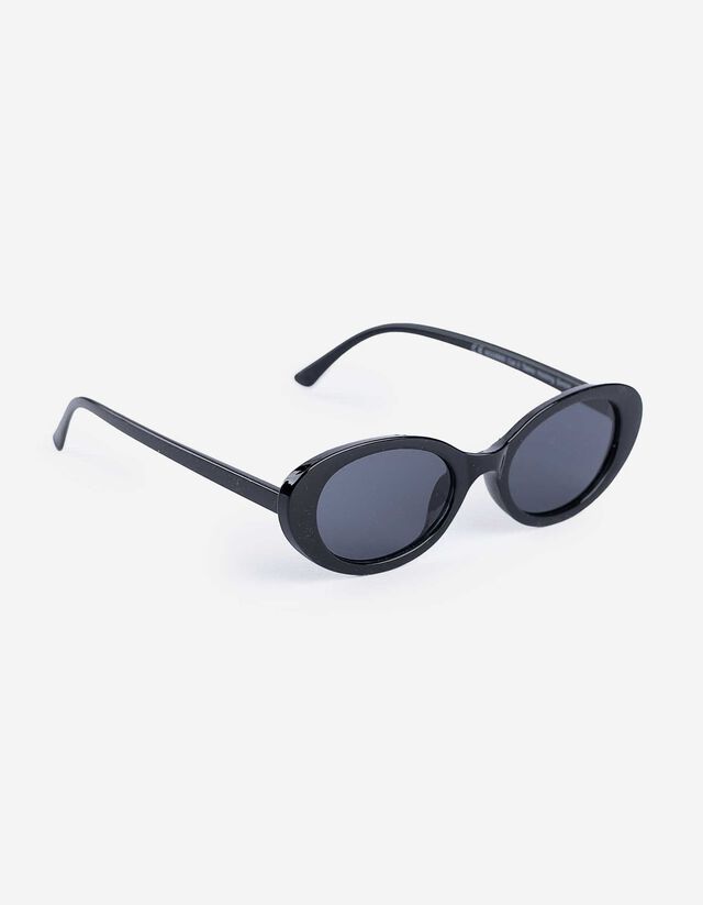 Sonnenbrille - Oval - schwarz
