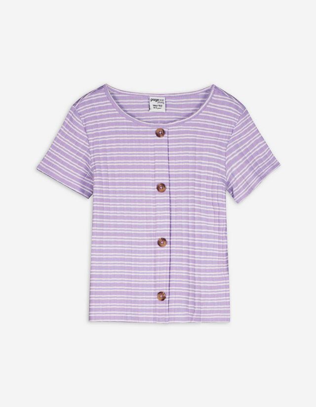Tricou - Bandă de nasturi - Mov
