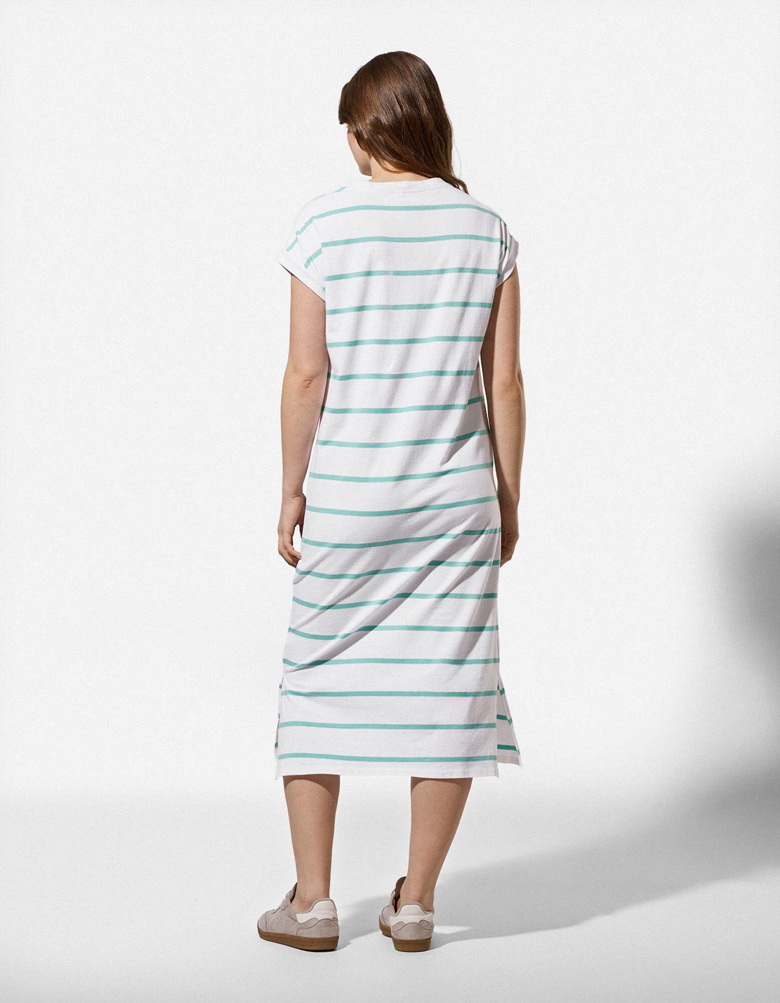 Kleid - Streifen - wei&szlig;