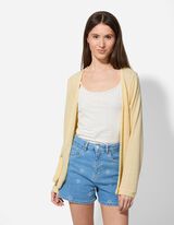 Kardigan - Me&scaron;avina viskoze - svetlo-zuta