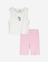 Ensemble top et pantalon - Broderie - blanc