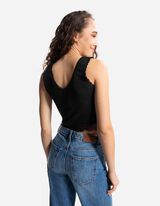 Trumpa palaidinė - Nėrinių apvadas - juodas