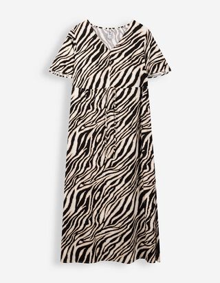 Kleid - Allover-Print - wei&szlig;