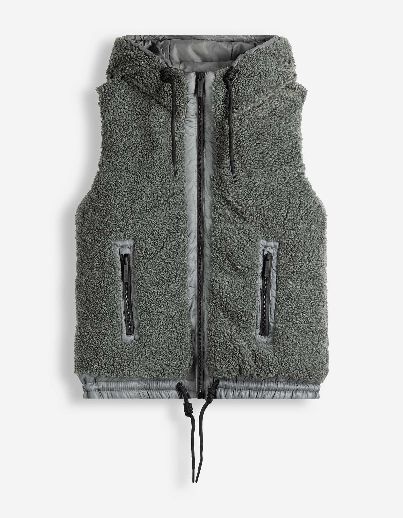 Steppweste - Material-Mix - Khaki