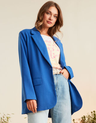 Blazer - Coupe oversize - Bleu fonc&eacute;