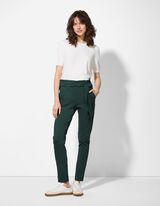 Kalhoty paperbag - Úzký střih Slim Fit - zelena