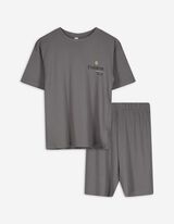 Pyjama Set aus Shirt und Shorts - einfarbig - bronzefarben