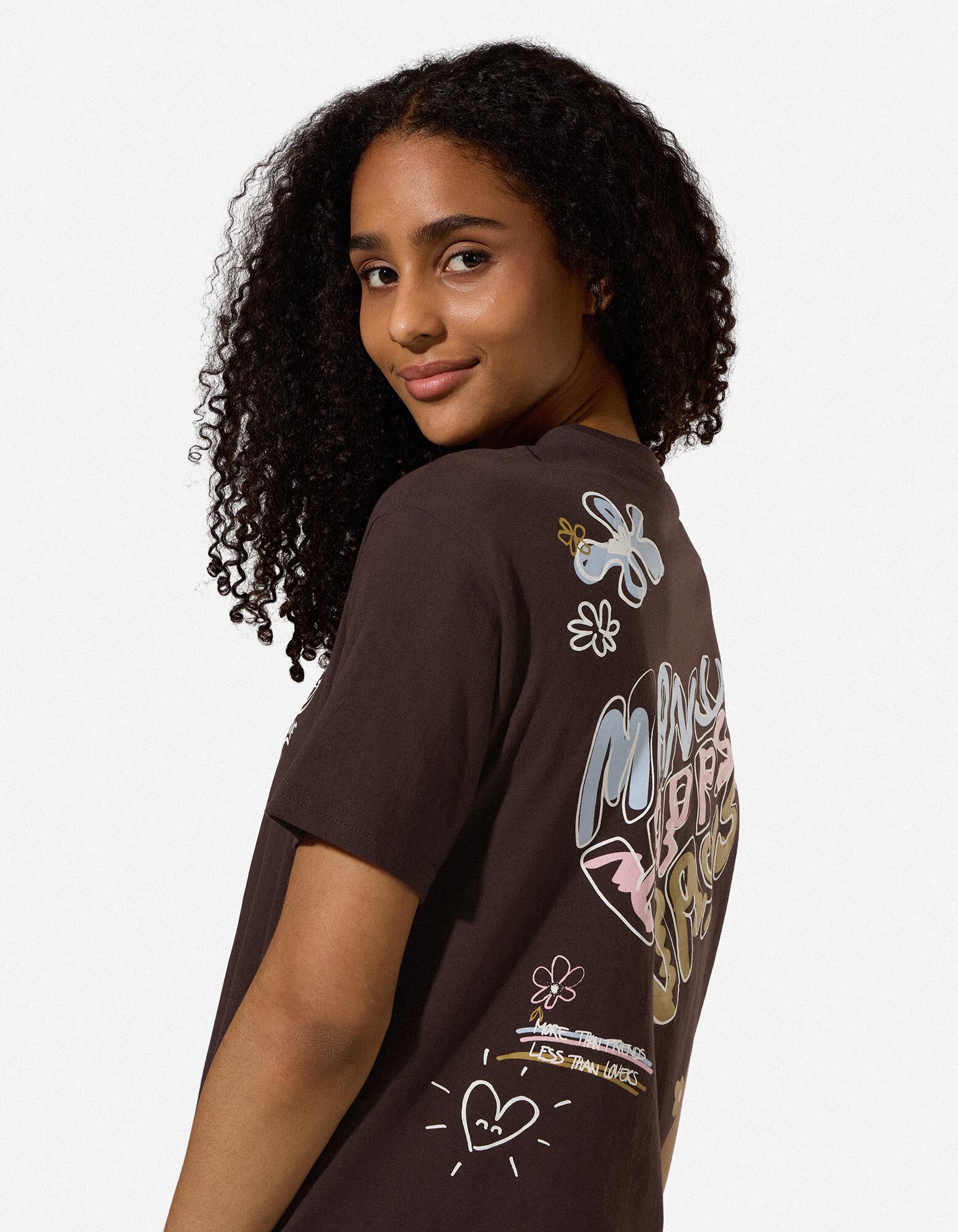 T-Shirt - Print - Braun