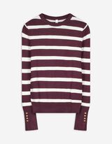 Strickpullover - Zierknöpfe - dunkellila