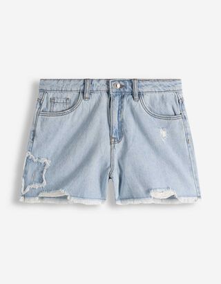 Denim short - Hartjes - lichtblauw