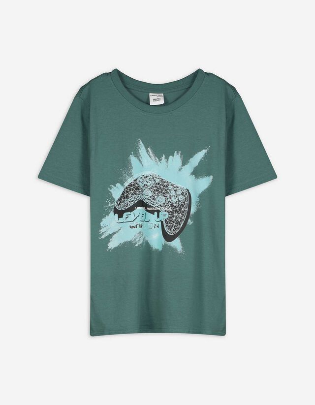 T-Shirt - Frontprint - dunkelgrün