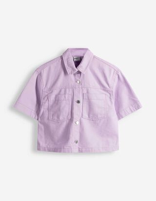 Jeanshemd - einfarbig - lila