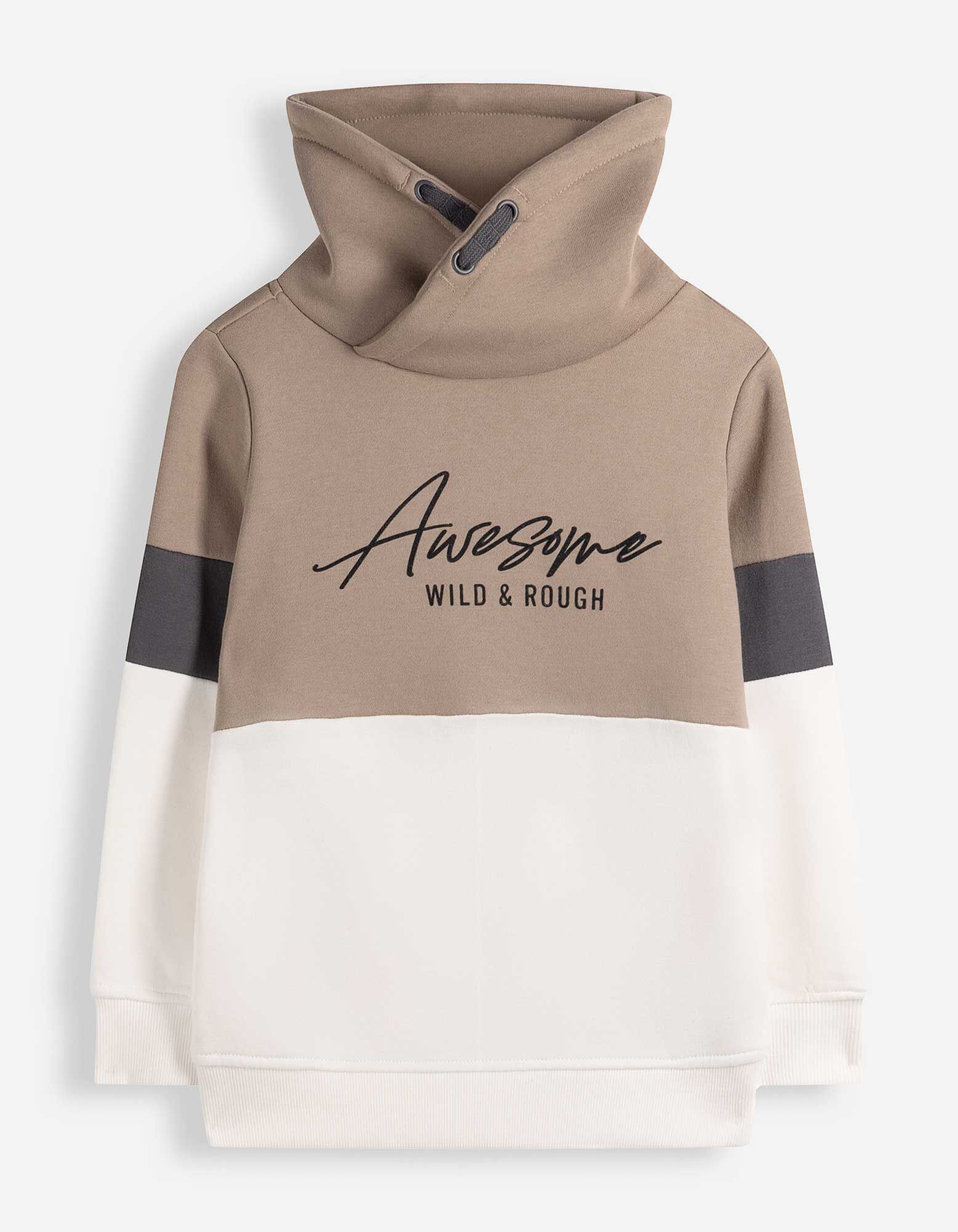 Set aus Sweatshirt und Hose - Color-Blocking - Off-White