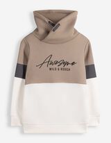 Set aus Sweatshirt und Hose - Color-Blocking - Off-White