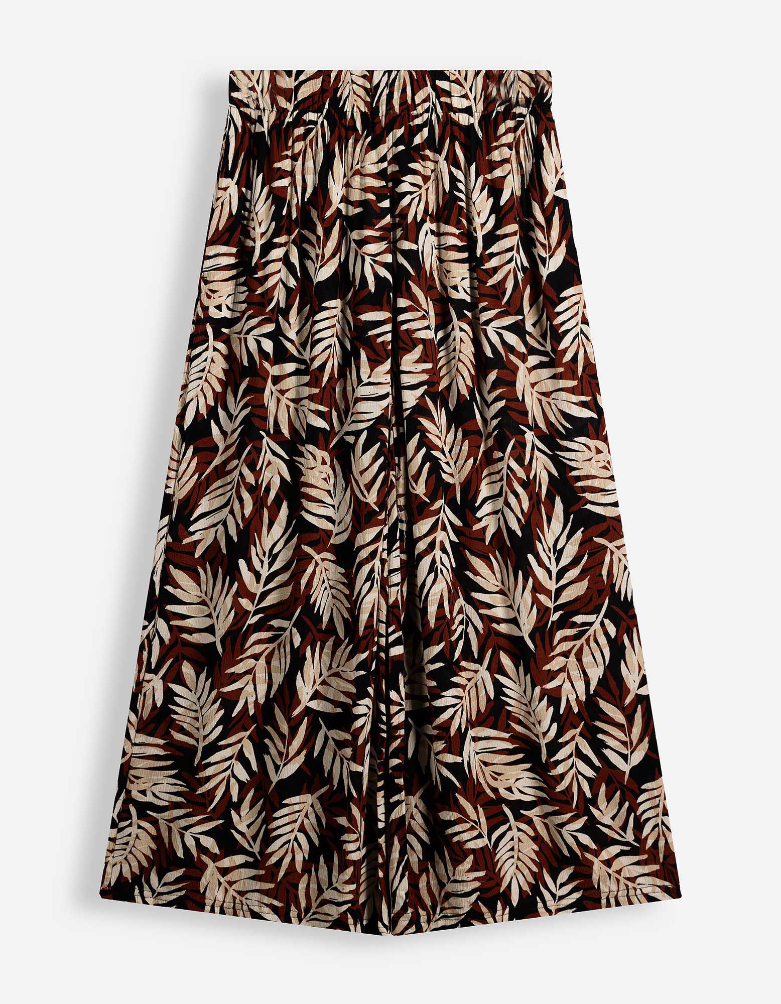 Jupe-culotte - Motif all-over - Brun