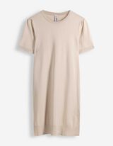 Strickkleid - Kurze &Auml;rmel - wei&szlig;