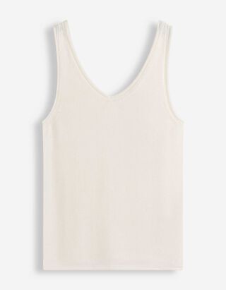 Gebreide top - Viscosemix - wit