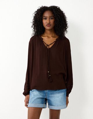 Halenka - Jednobarevn&eacute; - Tmavě hněd&aacute;