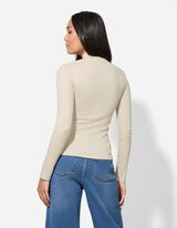 Langarmshirt - Viskose - hellgrau