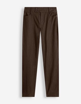 Pantalon - Coupe Skinny Fit - Marron fonc&eacute;