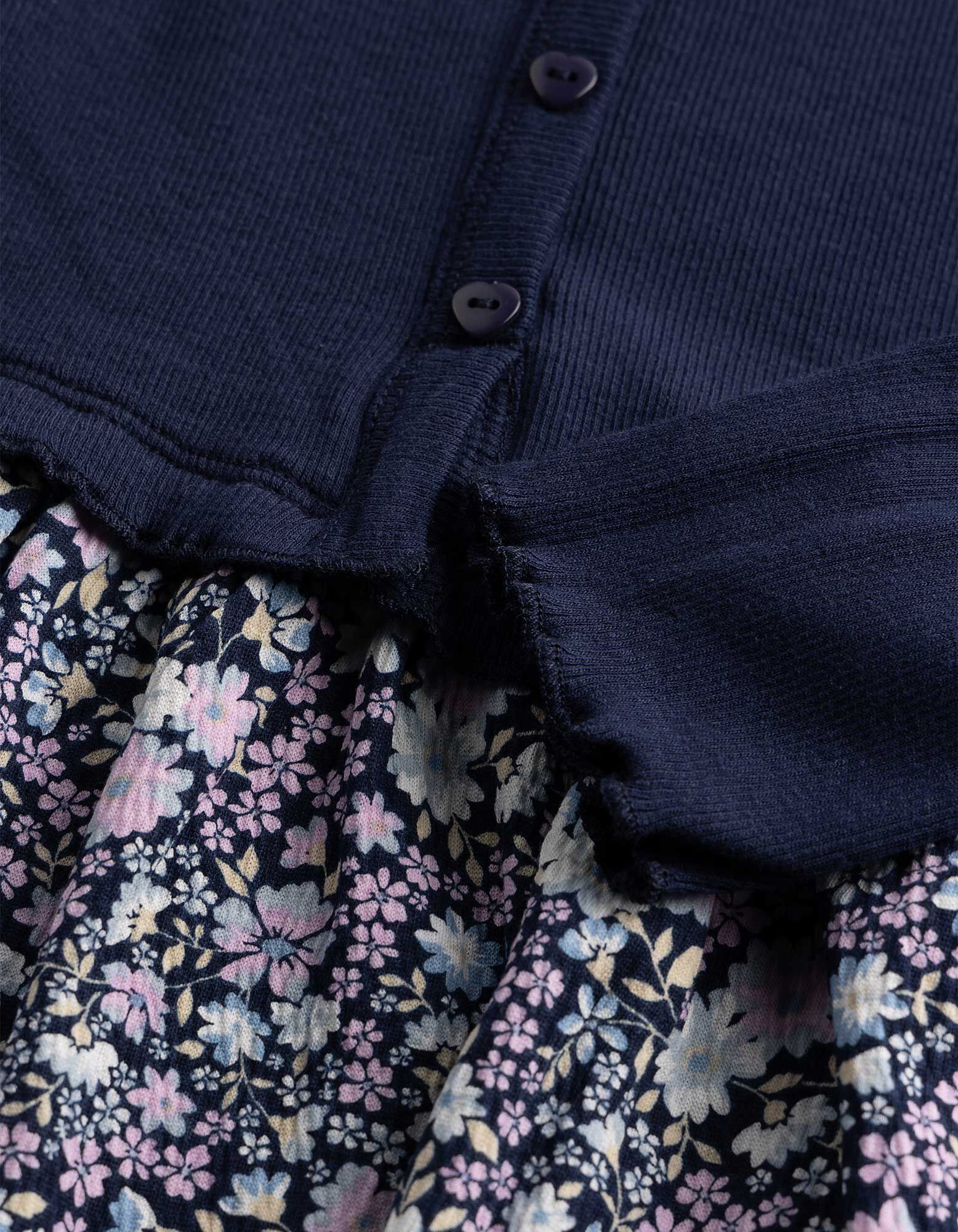 Kleid - Florales Muster - Dunkelblau