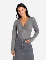 Majica dugih rukava - Ukrasni čvor - zelena