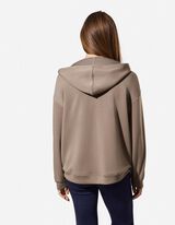 Hoodie - V-Ausschnitt - dunkelbeige