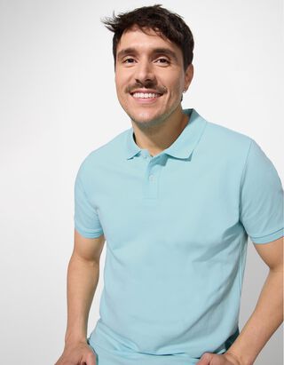 Poloshirt - Knopfverschluss - t&uuml;rkis