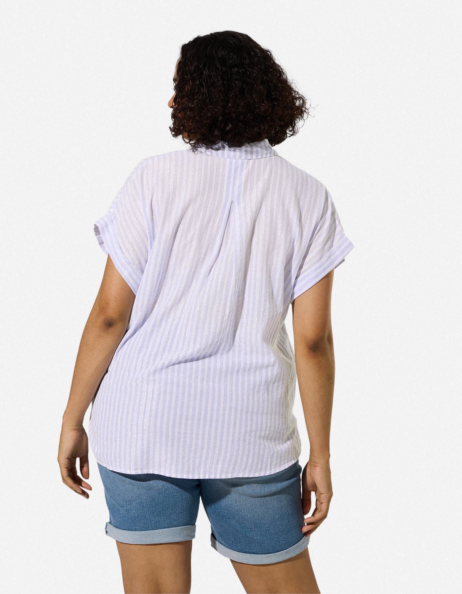 Bluse - Brusttasche - Hellblau