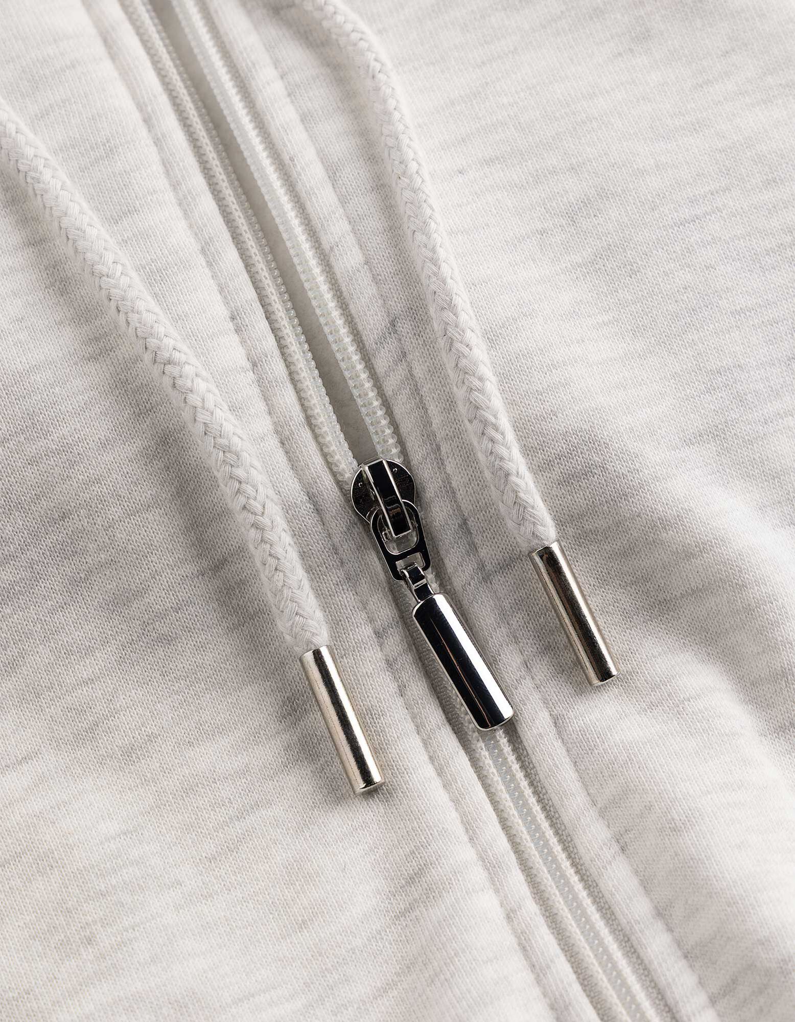 Sweatjacke - Gerippte Abschl&uuml;sse - Hellgrau